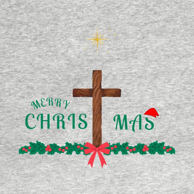 Merry Christmas with Cross by Mr.Dom store